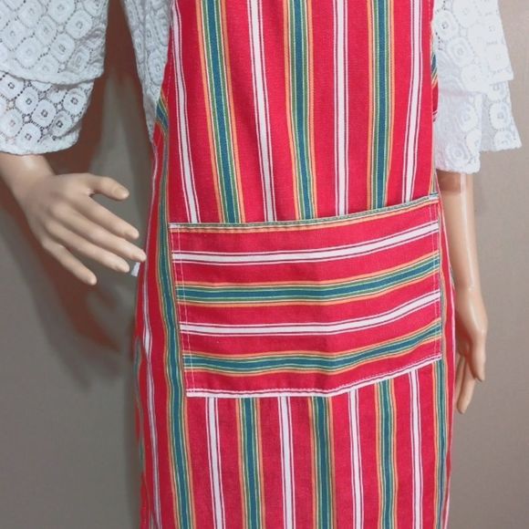 Now Designs SF,La BUONA CUCINA d' Italia multicolor striped APRON with pocket,OS - Picture 2 of 8